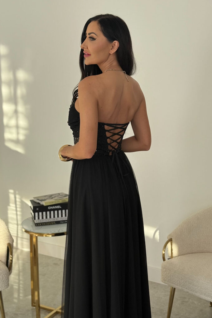 AMAYA Princess - sukienka maxi czarna tiulowa księżniczka