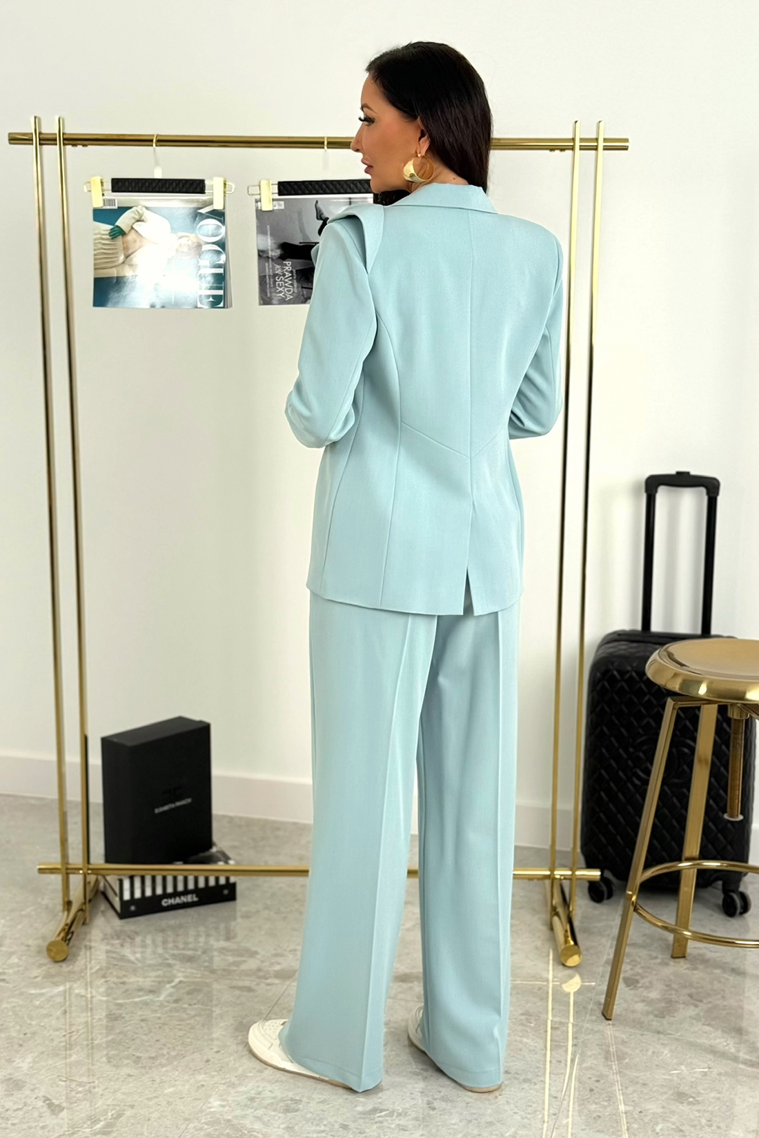 ROXY - szałwiowy garnitur damski z wiskozą