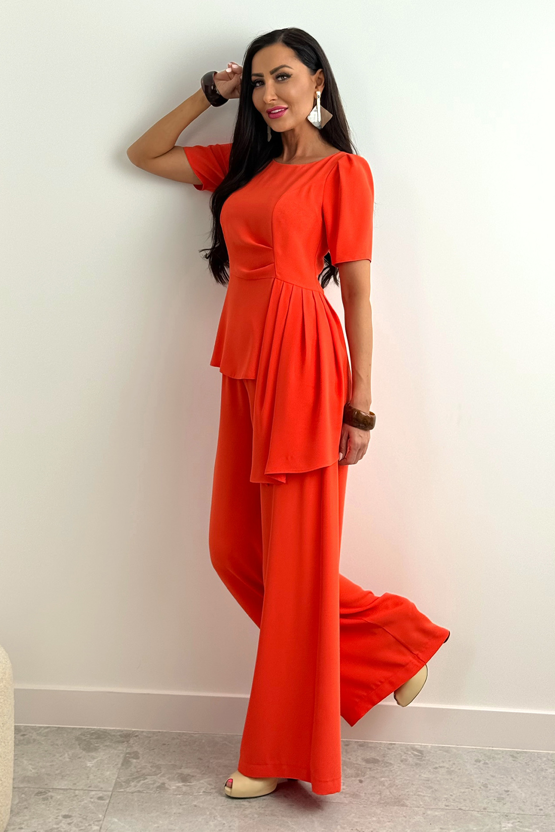 ROMA – pomarańczowy komplet wizytowy damski