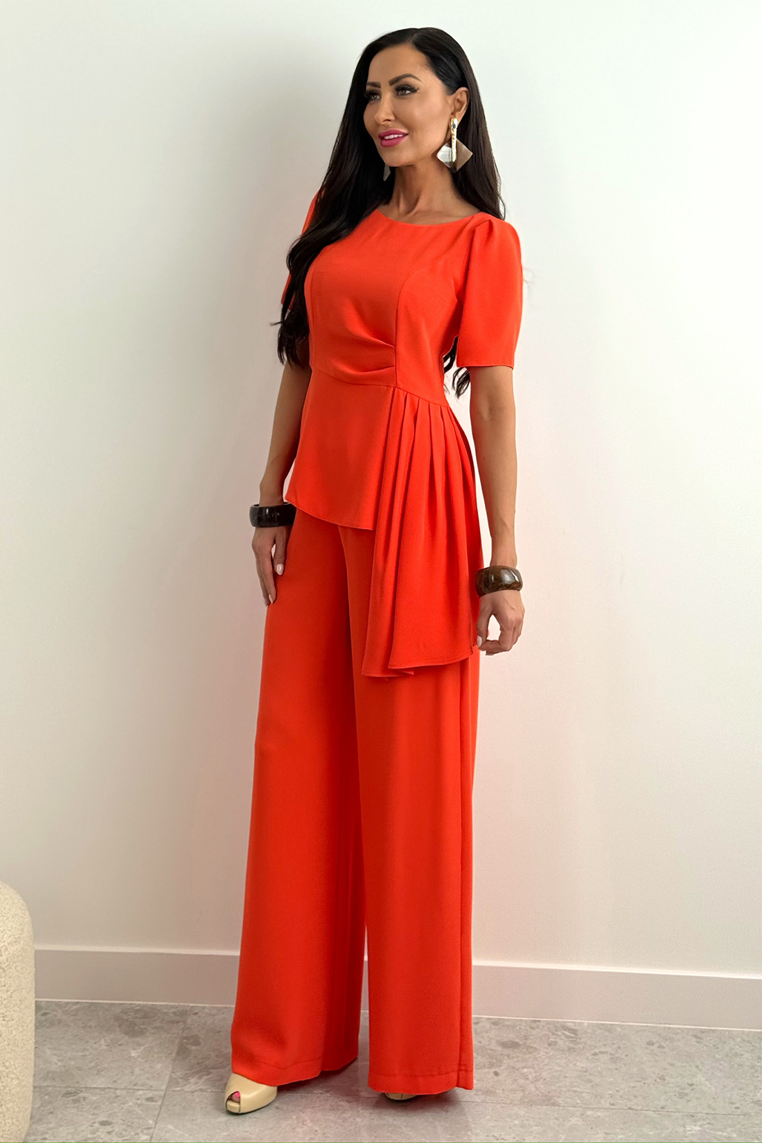 ROMA – pomarańczowy komplet wizytowy damski - obrazek 2