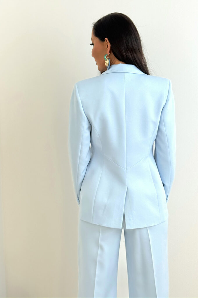 MALVA - błękitny elegancki garnitur damski